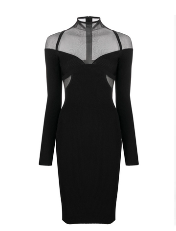 Black Semi-Sheer Rib Dress: $1,737