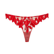 Rouge Velvet Lily Embroidery Thong